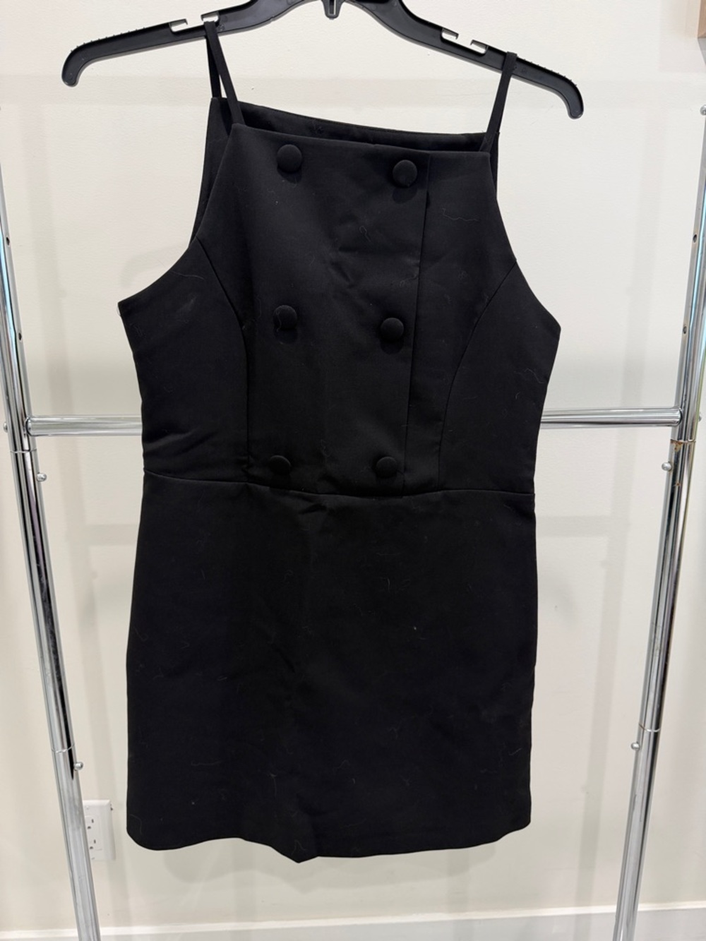 Zara Black Double-Breasted Sleeveless Mini Dress